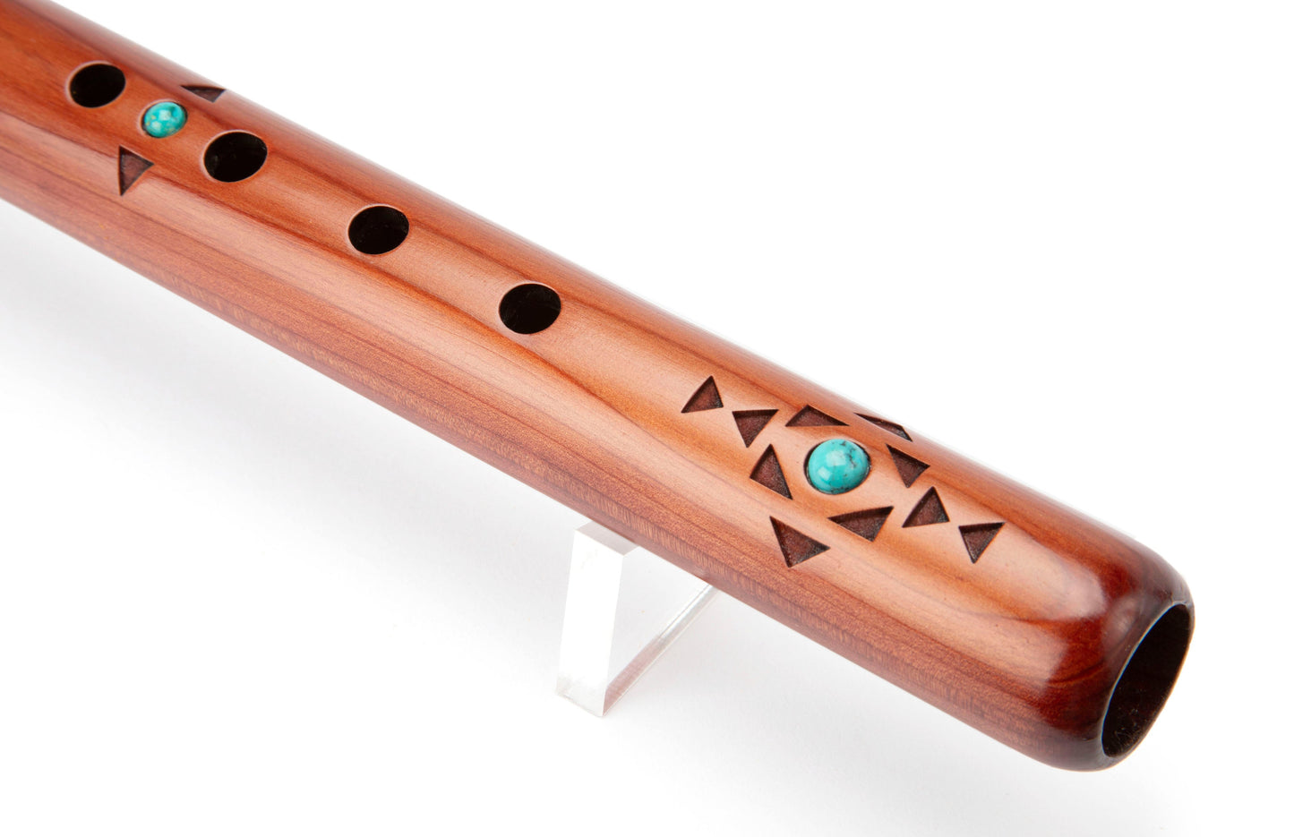 High Spirits Native American Style Flute Sparrowhawk "A", Aromatic Cedar With Turquoise Inlay Native American Flutes High Spirits Flutes