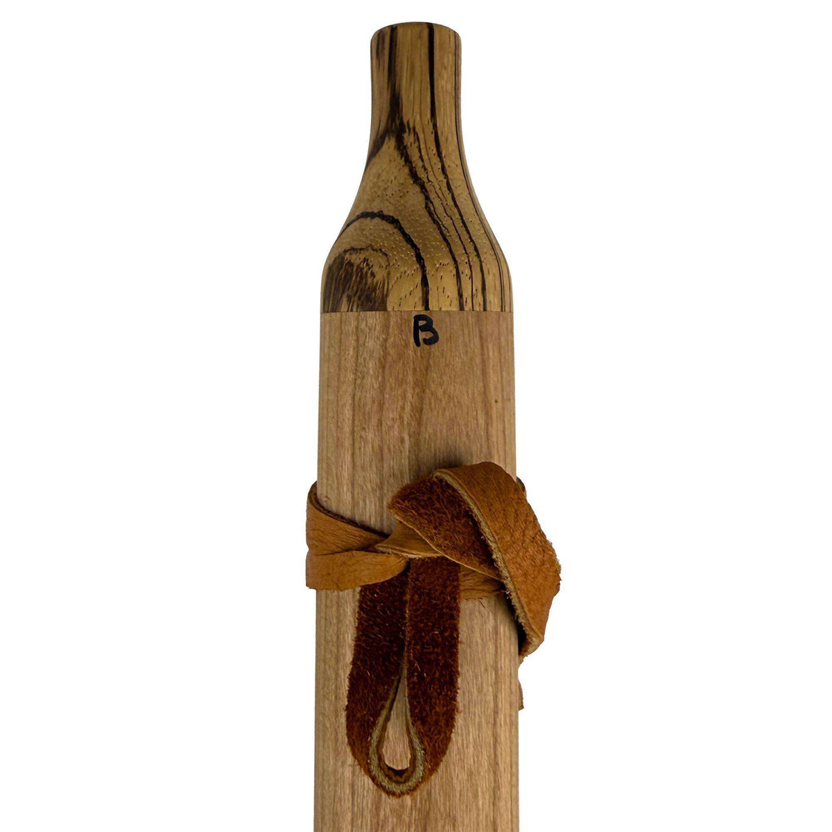Native American Flute in Low B Minor, by Nash Tavewa, Cherry with Zebrawood Mouthpiece
