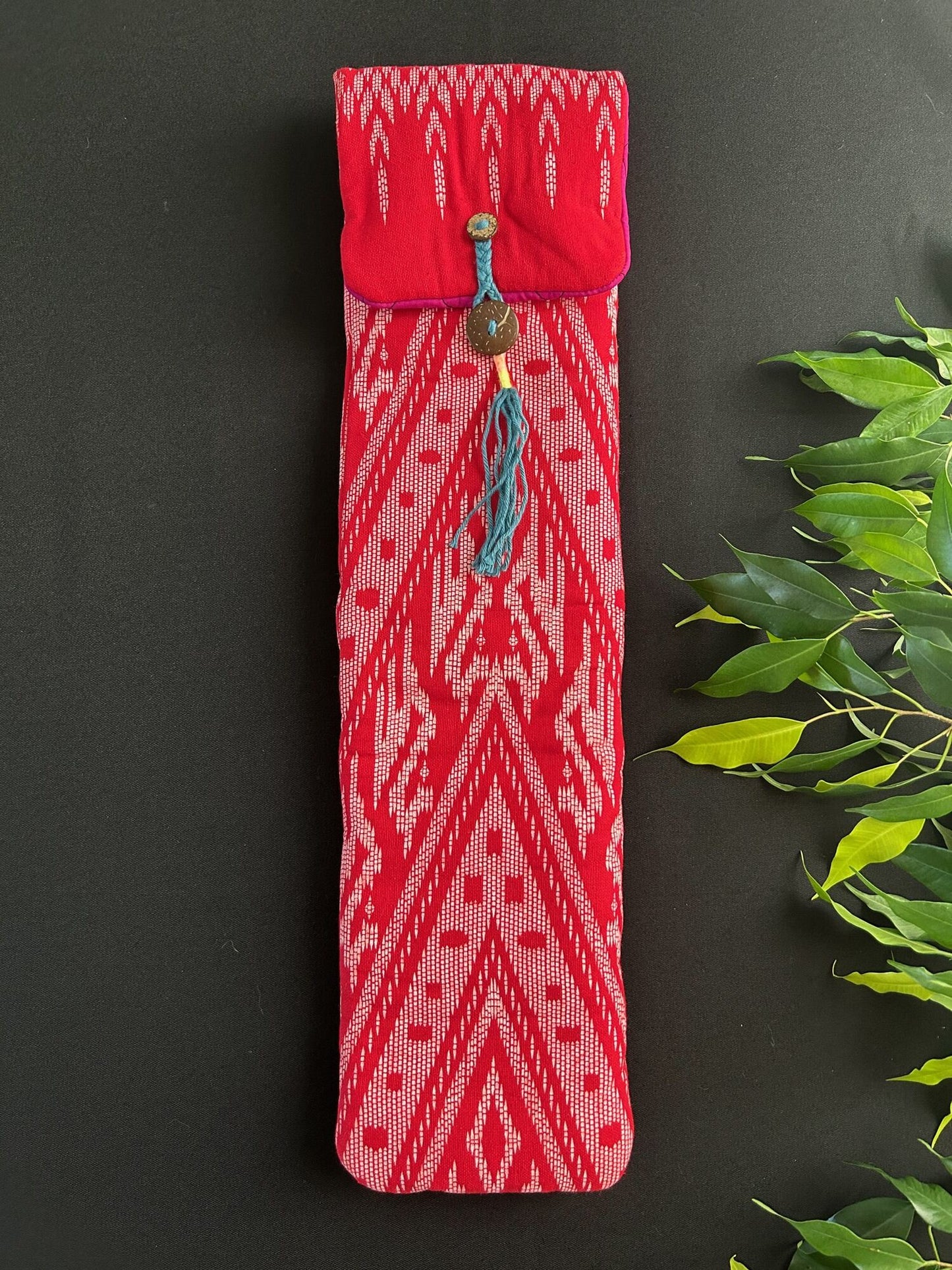 Little Fish Cotton Flute Bag - Red Mirage - Suitable for Medium Flute