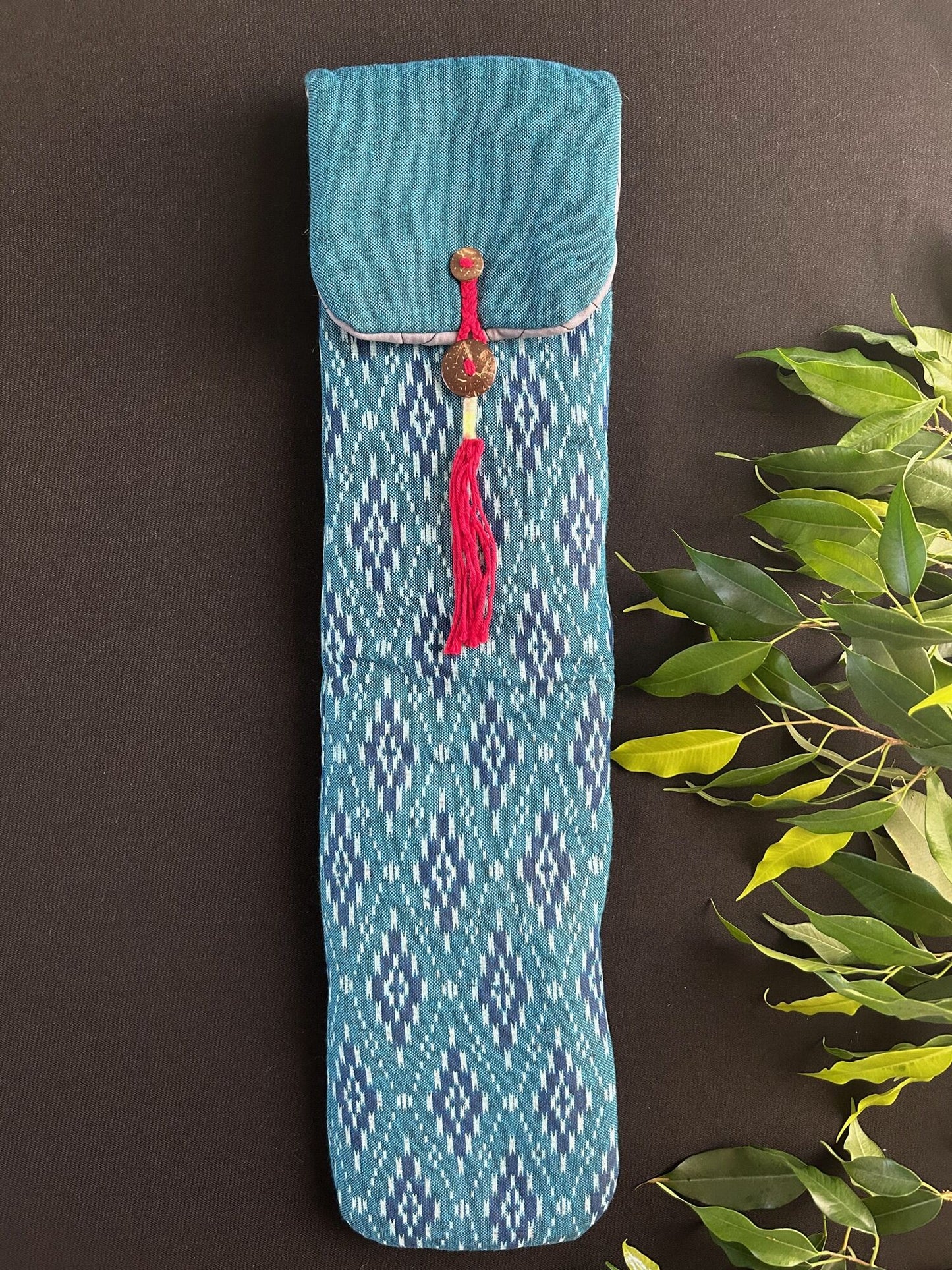 Little Fish Cotton Flute Bag - Aqua Hue - Suitable for Medium Flute