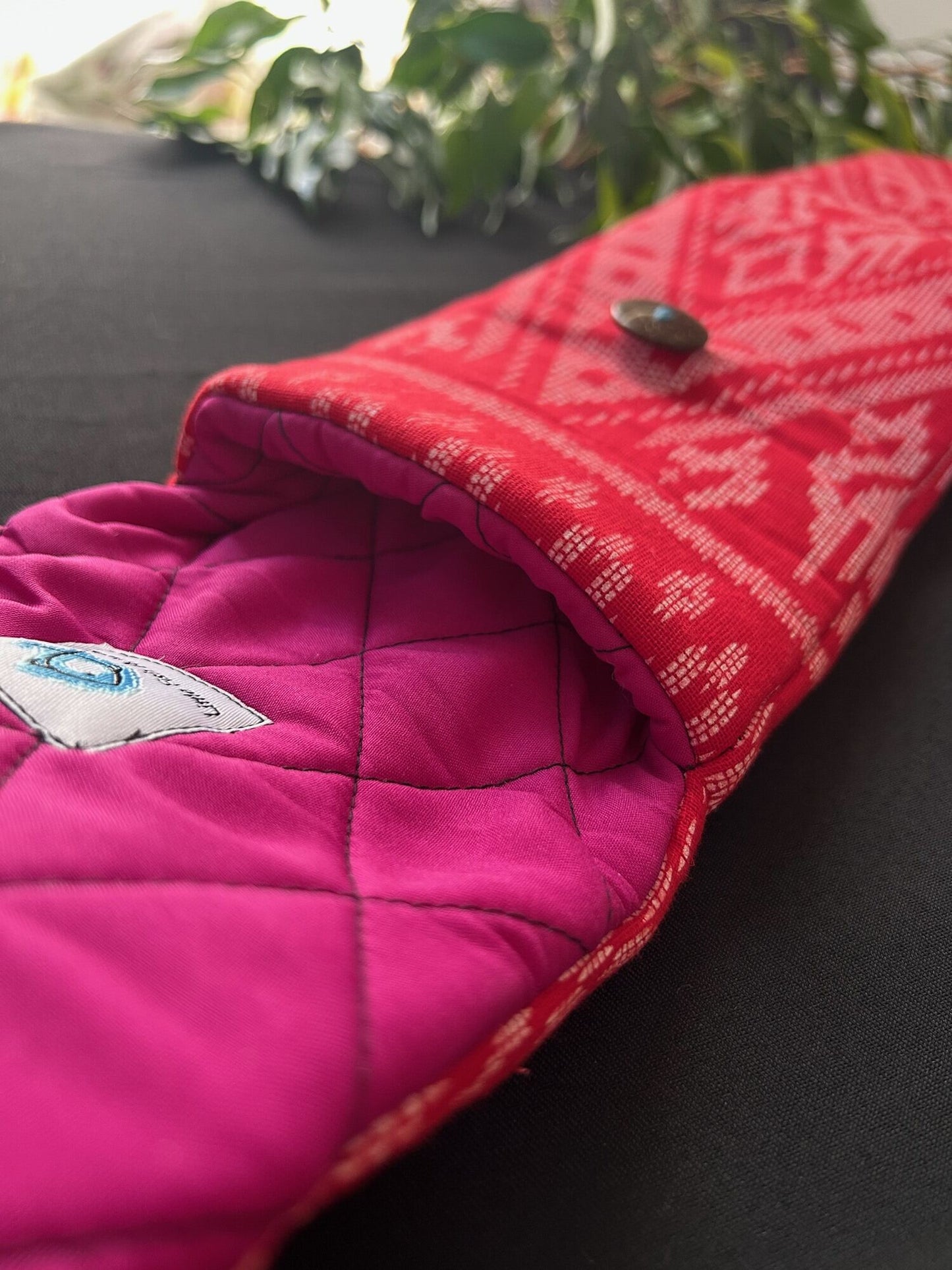 Little Fish Cotton Flute Bag - Red Mirage - Suitable for Medium Flute