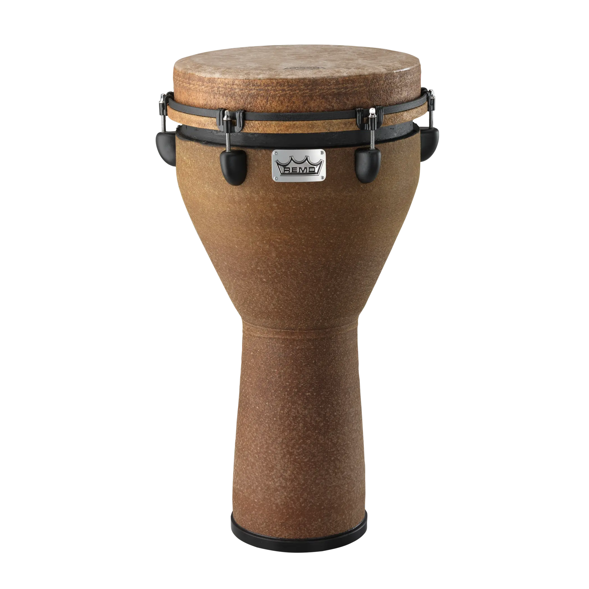 Remo Djembe, Mondo, Key-Tuned, 12" X 24", Skyndeep Fiberskyn, Contour Tuning Brackets, Earth Finish Djembes & Ashikos Remo