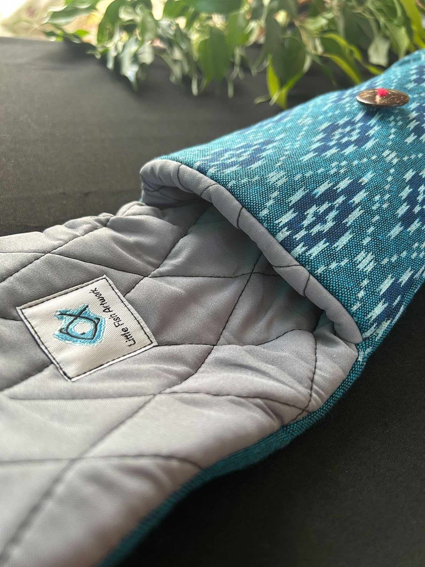 Little Fish Cotton Flute Bag - Aqua Hue - Suitable for Medium Flute