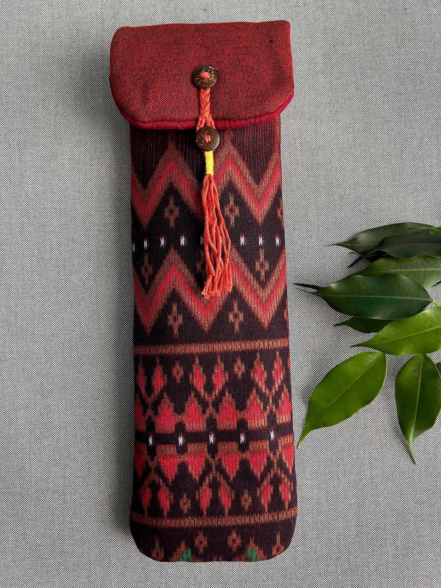 リトルフィッシュ コットン フルートバッグ - マルーンバイブス - 小型フルートに最適