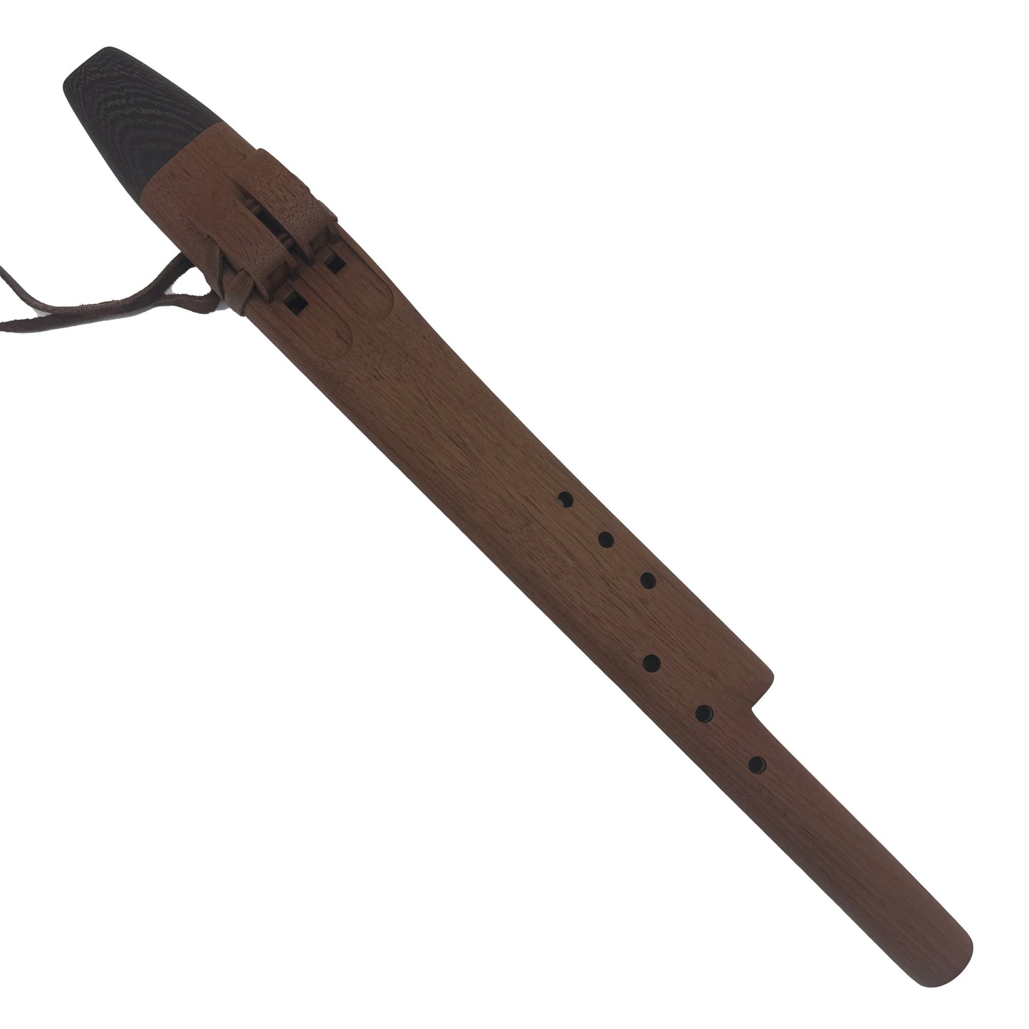 Native American Harmony Double Flute in F minor and C minor by Nash Tavewa, Peruvian Black Walnut with Wenge Mouthpiece