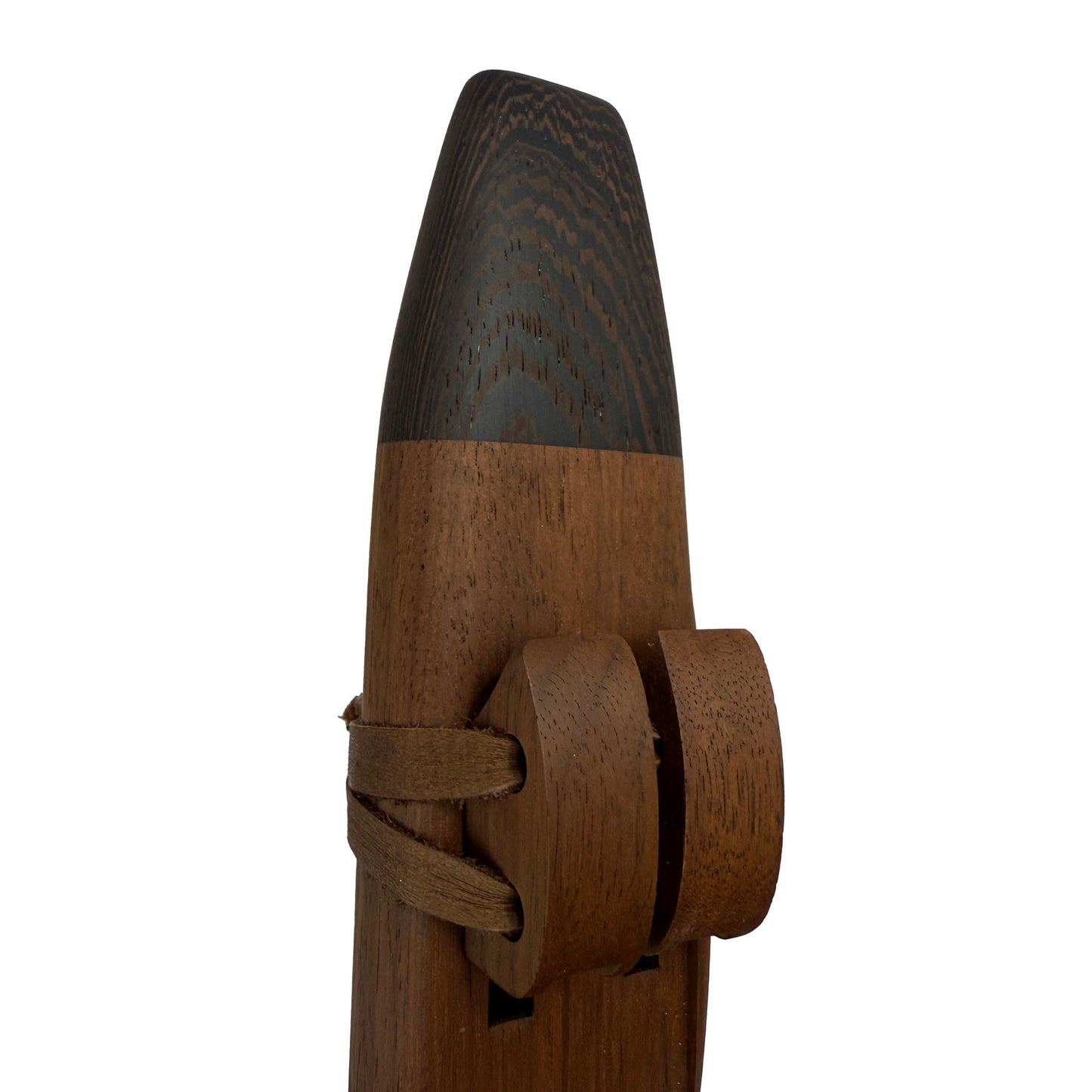 Native American Harmony Double Flute in F minor and C minor by Nash Tavewa, Peruvian Black Walnut with Wenge Mouthpiece