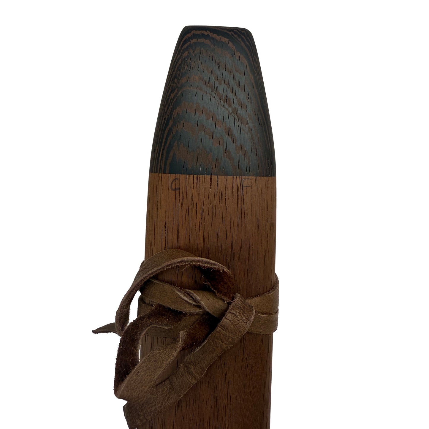 Native American Harmony Double Flute in F minor and C minor by Nash Tavewa, Peruvian Black Walnut with Wenge Mouthpiece