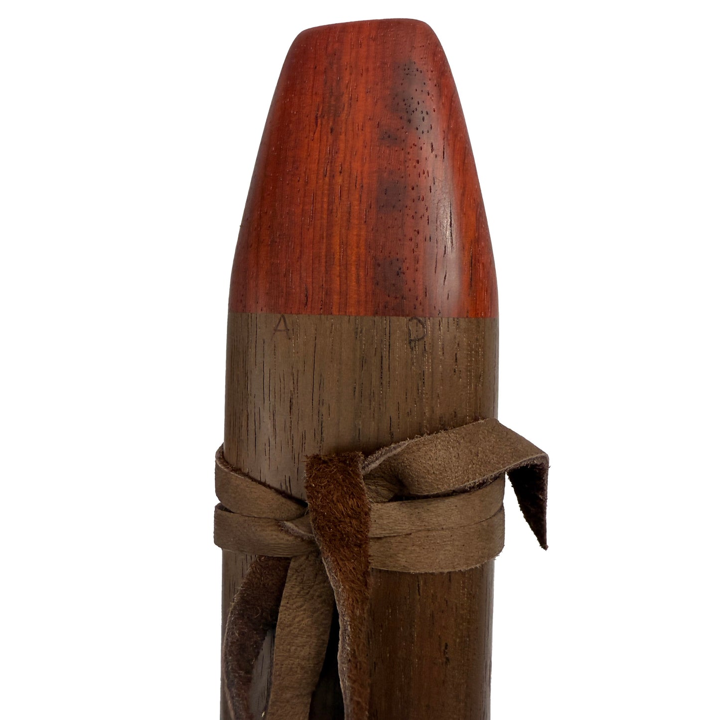 Native American Harmony Double Flute in D minor and A minor by Nash Tavewa, Peruvian Black Walnut with Padauk Mouthpiece