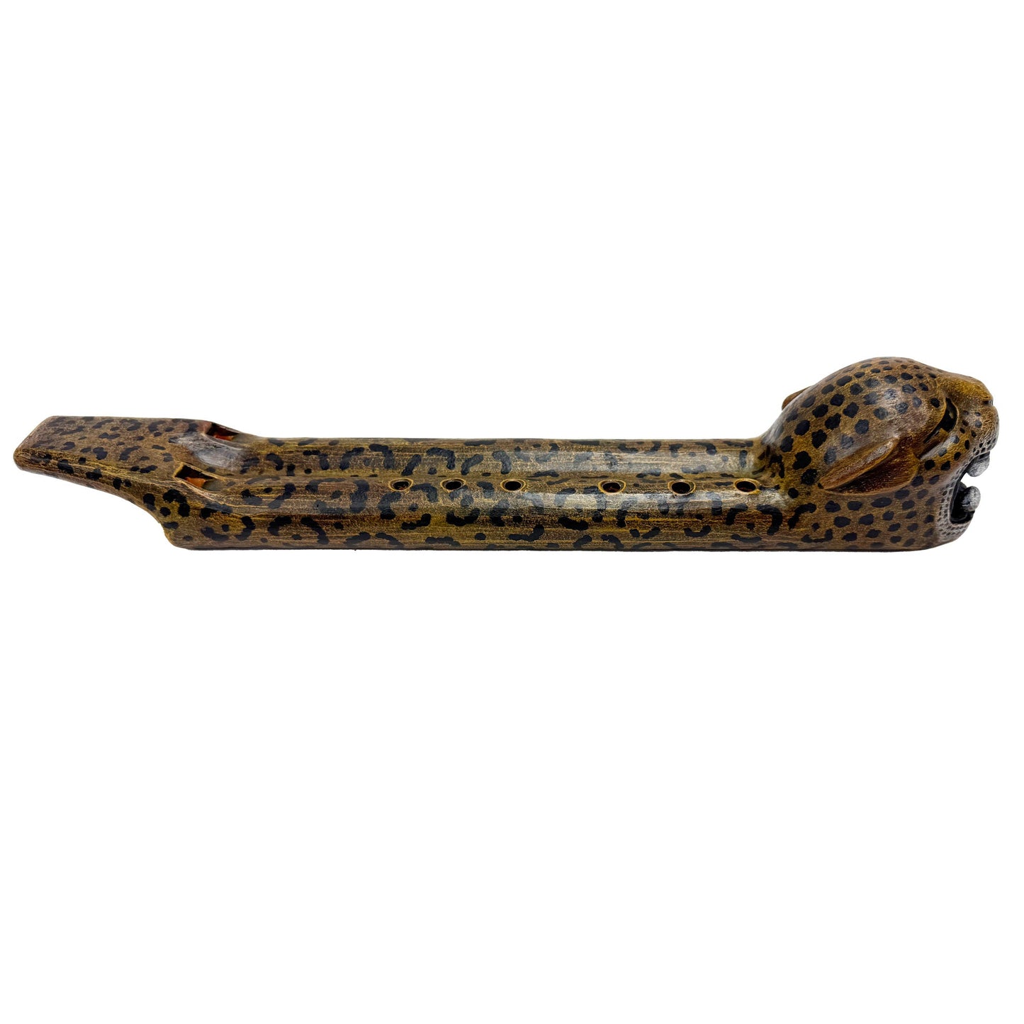 Native American Jaguar Double Flute in G Minor (440 Hz) by Nash Tavewa, Ceramic