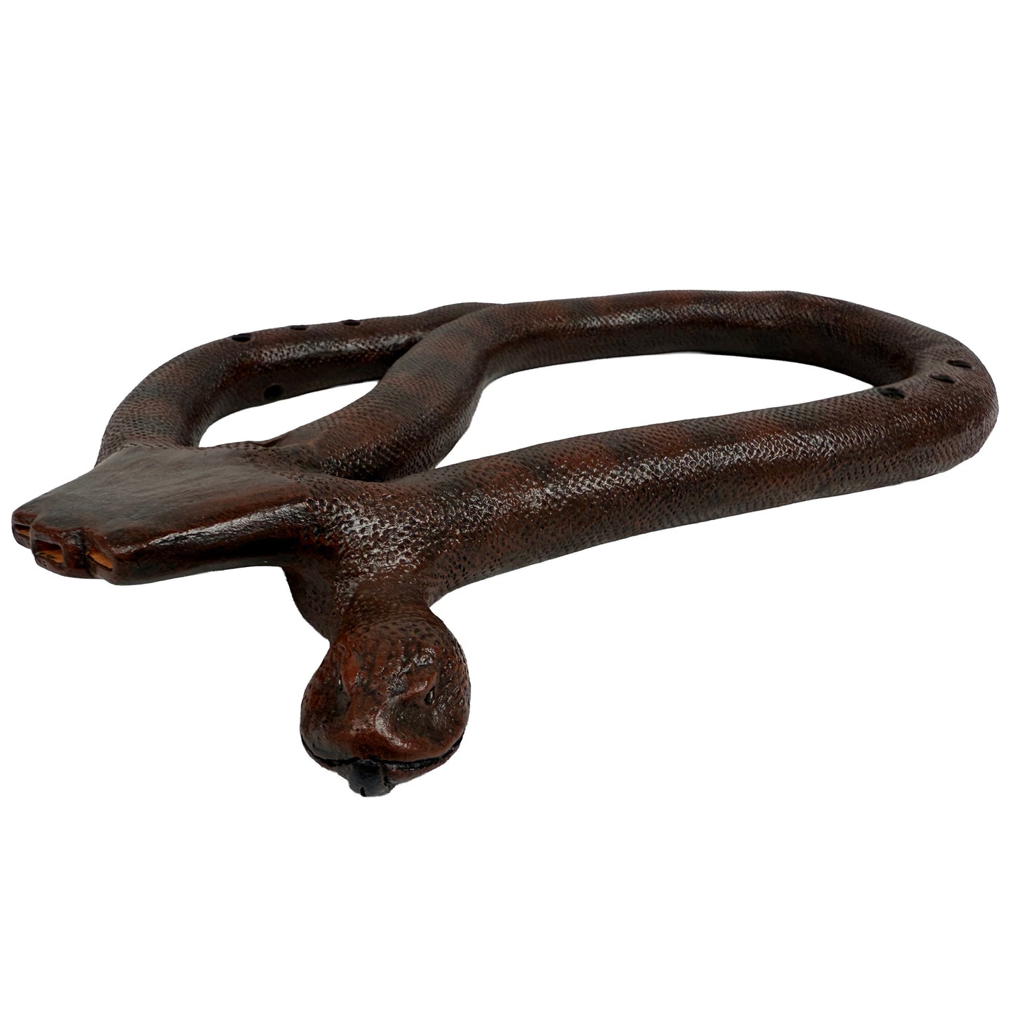 Native American Snake Triple Flute in F and C Minor, with Drone by Nash Tavewa, Ceramic
