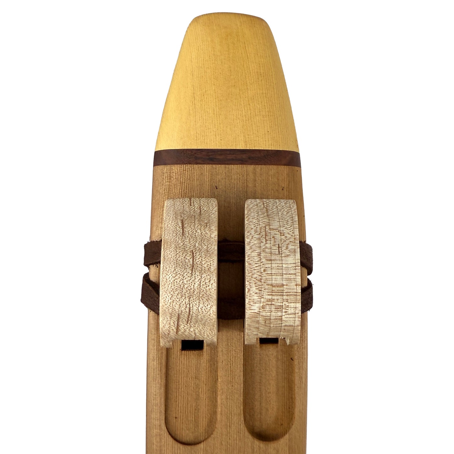 Native American Harmony Double Flute in E minor and B minor by Nash Tavewa, Western Red Cedar with Alaskan Yellow Cedar Mouthpiece