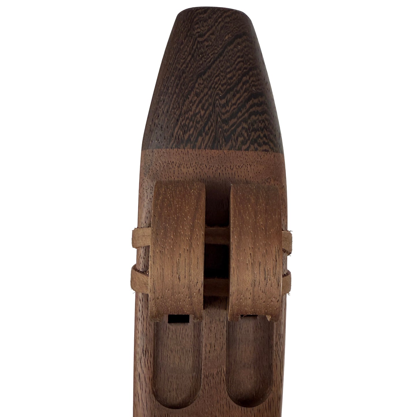 Native American Harmony Double Flute in D minor and A minor by Nash Tavewa, Peruvian Black Walnut with Wenge Mouthpiece
