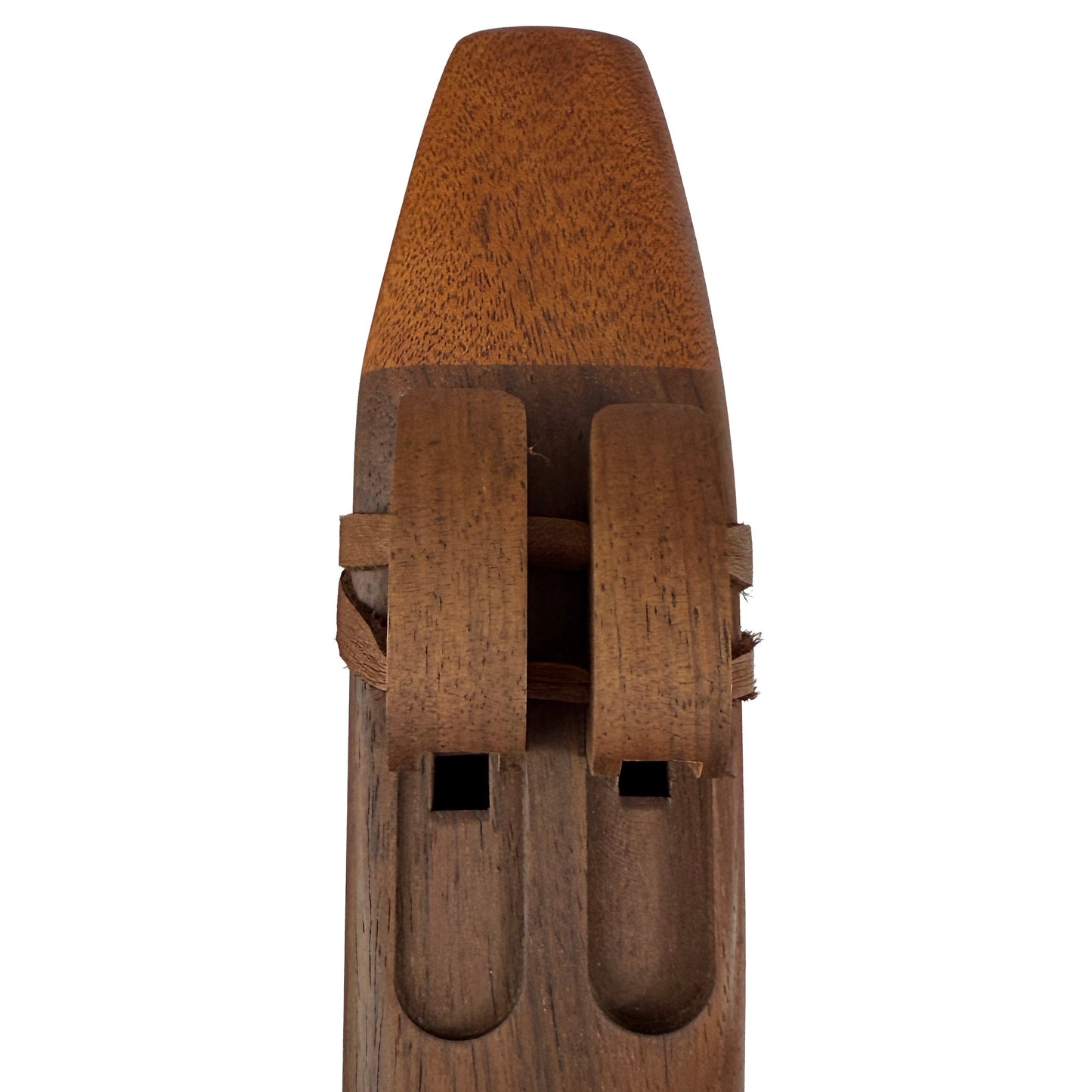 Native American Harmony Double Flute in D minor and A minor by Nash Tavewa, Peruvian Black Walnut with Mahogany Mouthpiece