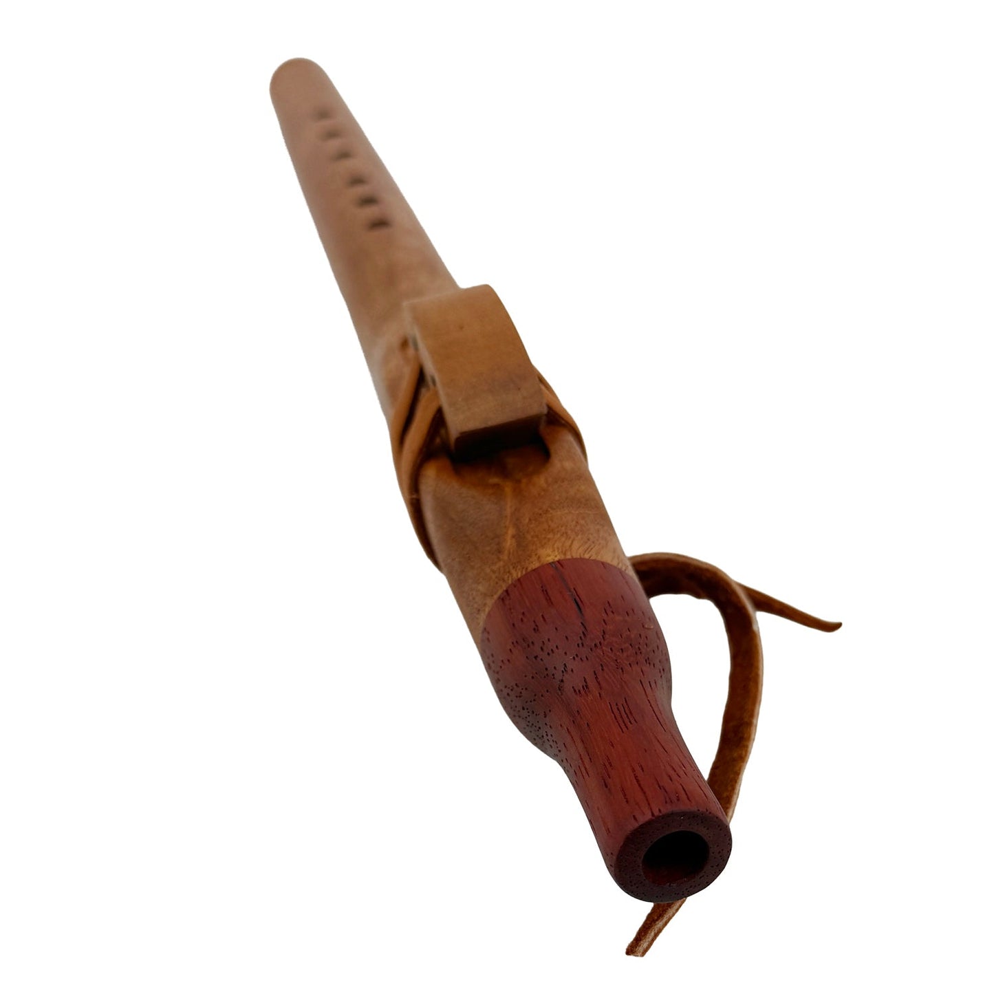 Native American Flute in F Minor by Nash Tavewa, Honduran Mahogany with Padauk Mouthpiece