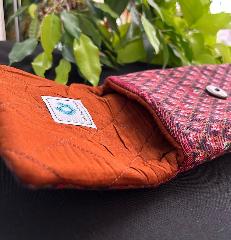 Little Fish Cotton Flute Bag - Red Jewel - Suitable for Medium Flute Flute Bags Little Fish Artwork