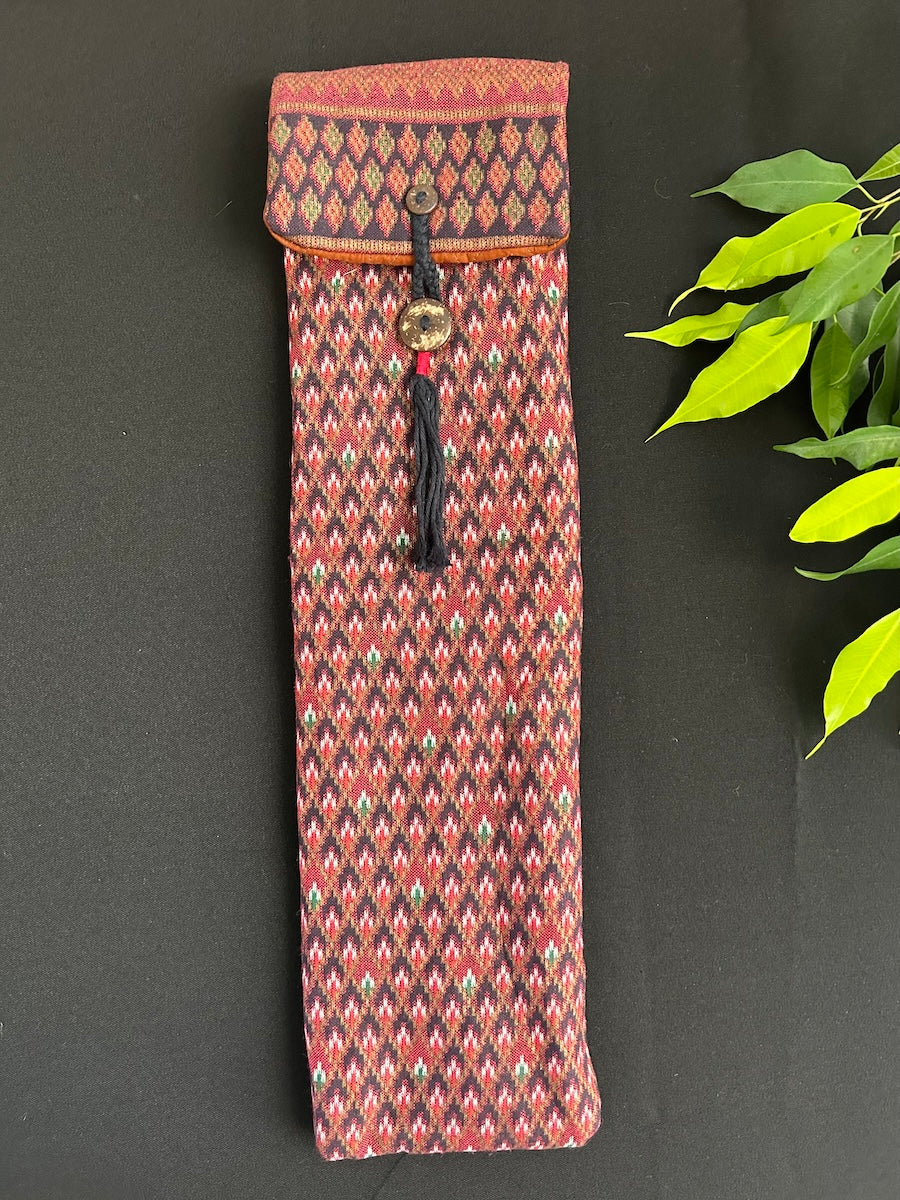Little Fish Cotton Flute Bag - Red Jewel - Suitable for Medium Flute Flute Bags Little Fish Artwork