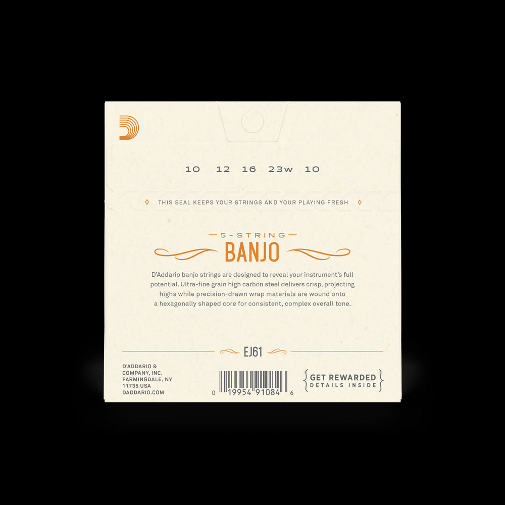 D'Addario Banjo Light Nickel Wound 10-23 Strings EJ61