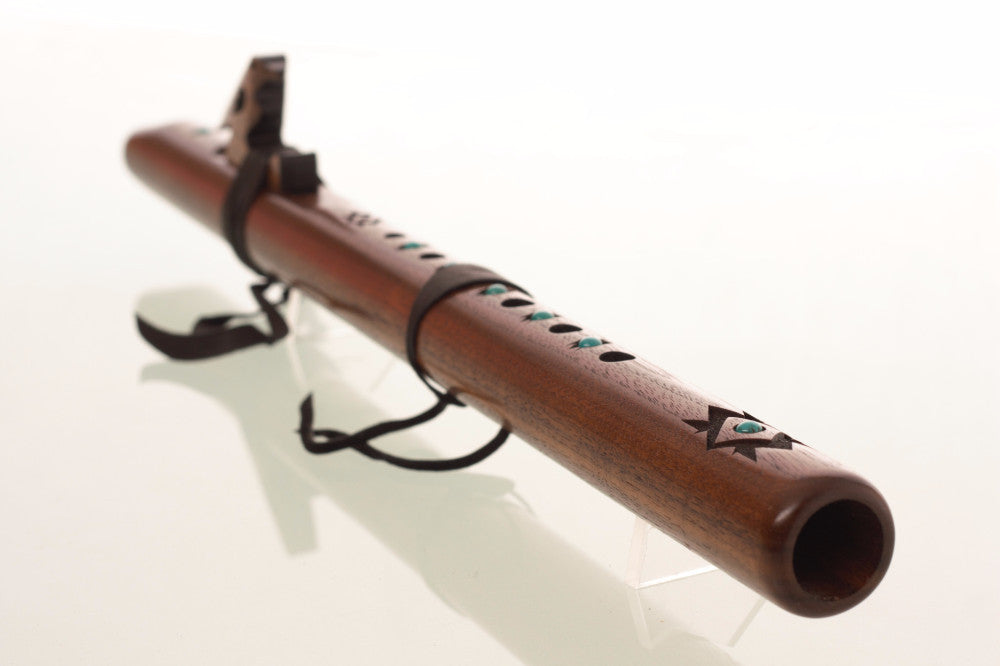 High Spirits Sparrow Hawk Walnut with Turquoise Native American Style Flute in A Native American Flutes High Spirits Flutes