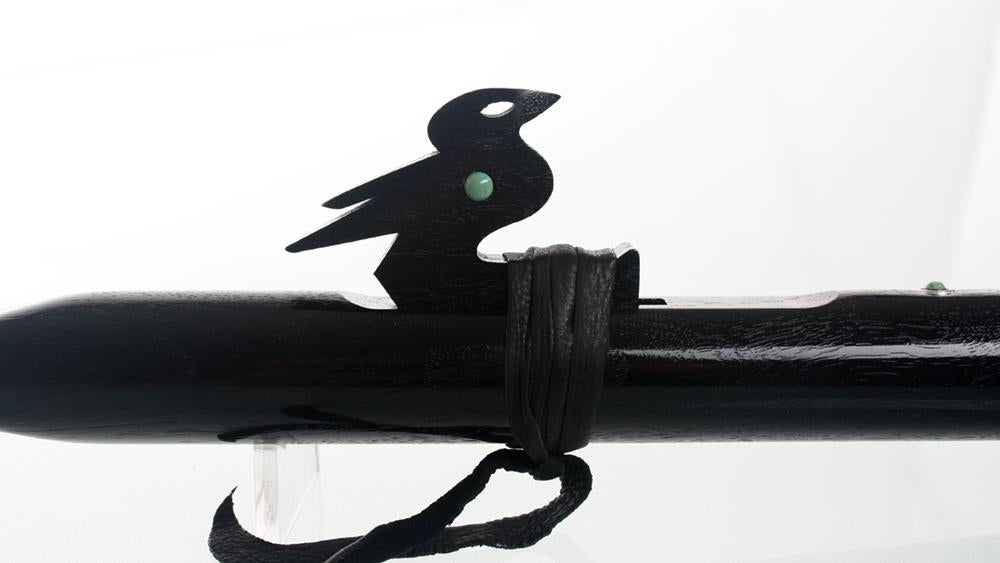 High Spirits Ebonized Walnut Crow Flute, Key of A Native American Flutes High Spirits Flutes