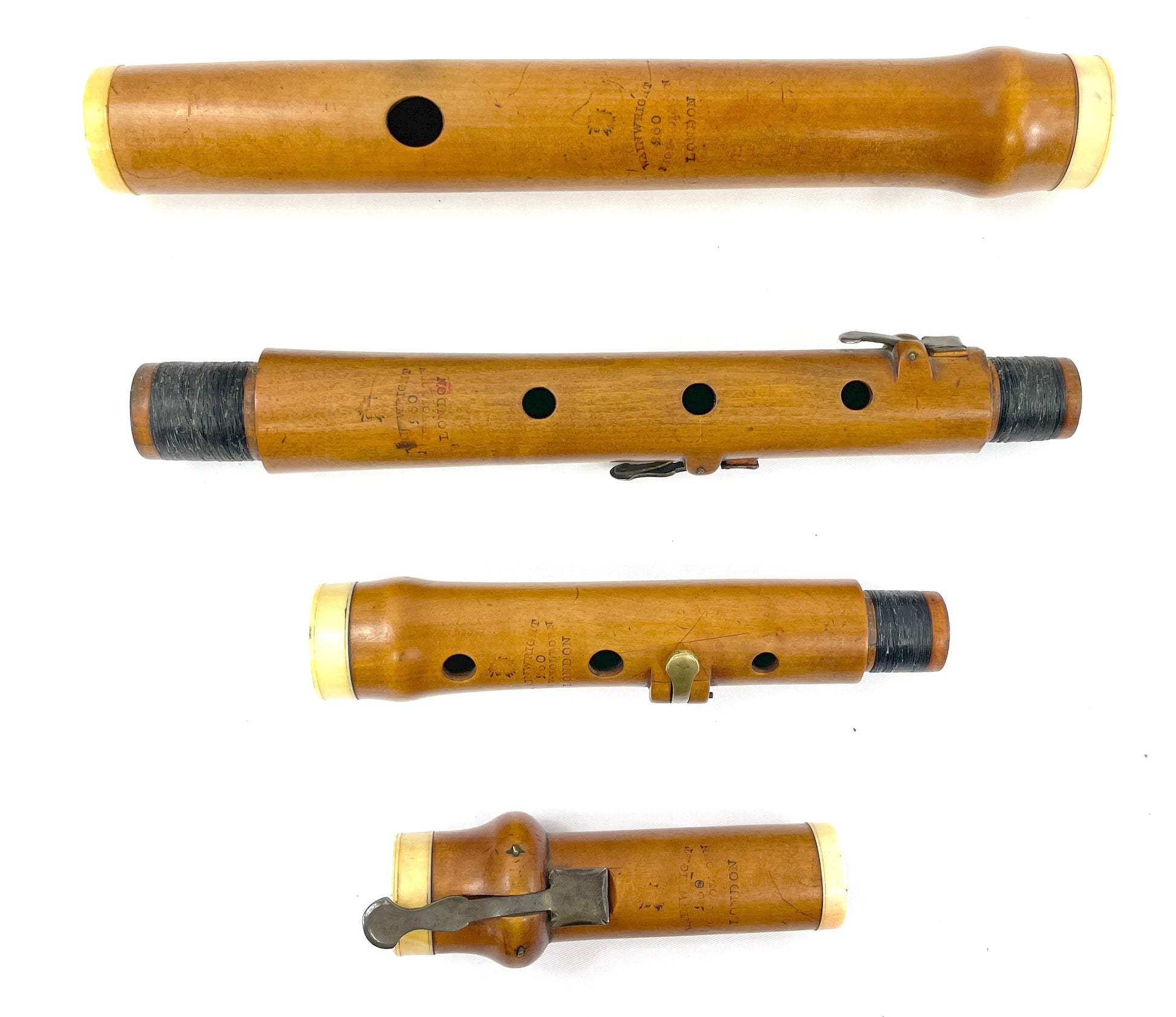 W&J Wainwright early classical flute, London, 4 key Flutes Lark in the Morning