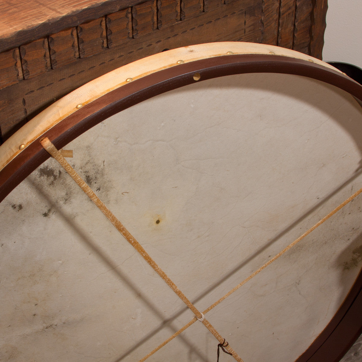 Tunable Goatskin Head Wooden Frame Drum with Beater, 30 x 2-inch Frame Drums DOBANI