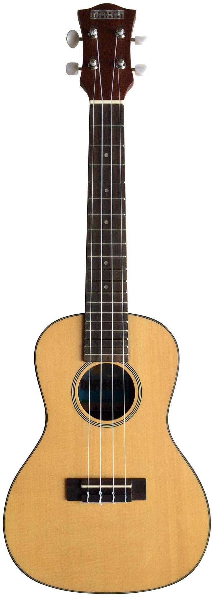 Makai MC-71 Spruce Mahogany Concert Ukulele with Black Binding Ukuleles Makai