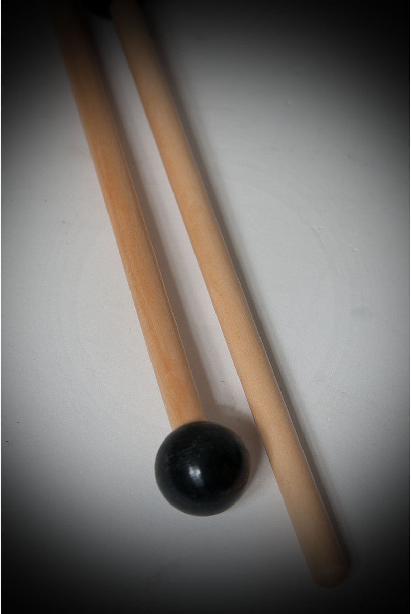 Replacement Mallets - Medium Density Head .75 inch - Pair - Black Metal Hand Drums Mid-East