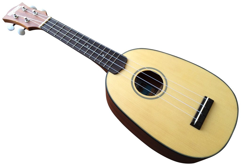 Makai MP-71 Spruce Mahogany Soprano Pineapple Ukulele with Black Binding Soprano Ukulele Makai