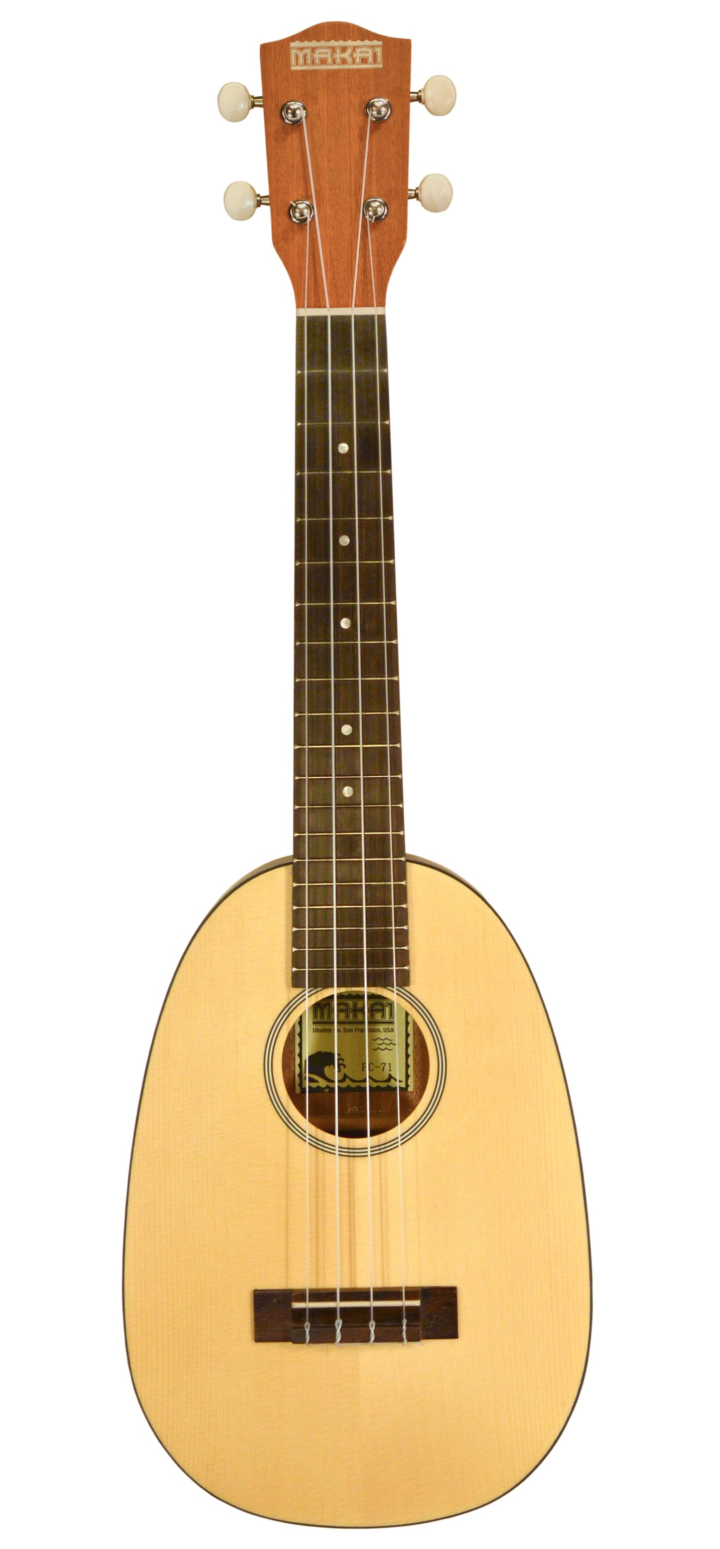 Makai PC-71 Spruce Mahogany Concert Pineapple Ukulele Concert Ukulele Makai