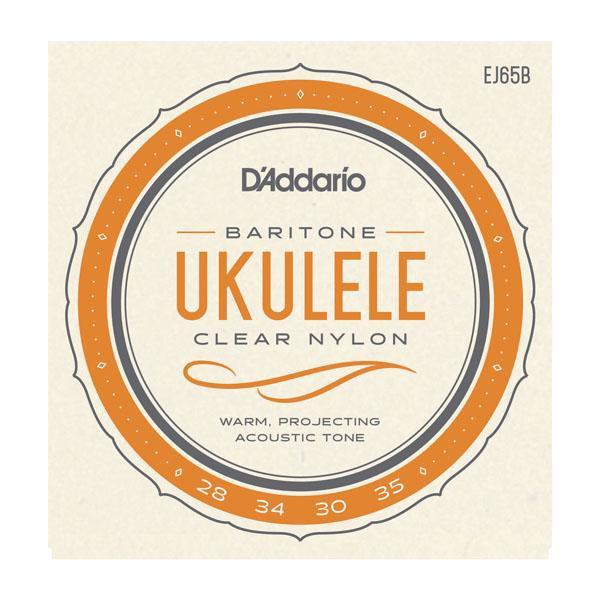 D'Addario Baritone Ukulele Clear Nylon/Silver Wound Strings EJ65B Accessories_Strings D'Addario