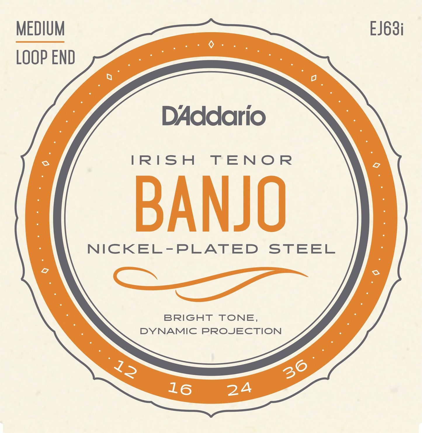 D'Addario EJ63i Irish Tenor Banjo Strings, Nickel, 12-36 Accessories_Strings D'Addario