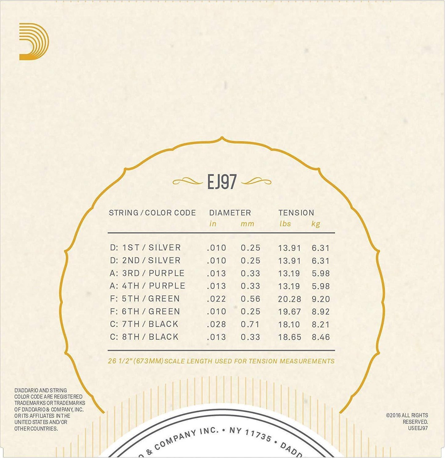 D'Addario 8-string Greek Bouzouki Strings EJ97 Accessories_Strings D'Addario