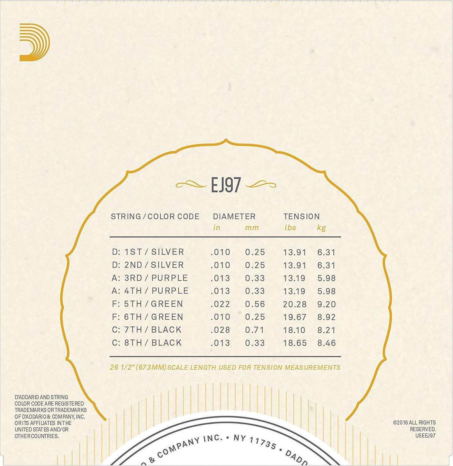 D'Addario 8-string Greek Bouzouki Strings EJ97 Accessories_Strings D'Addario