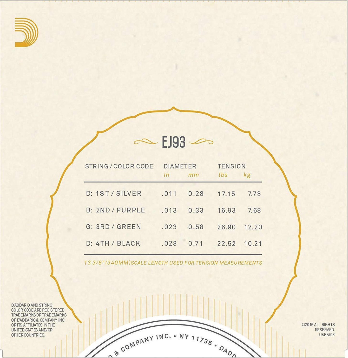 D'Addario Stainless Steel Cavaquinho String Set EJ93 Accessories_Strings D'Addario