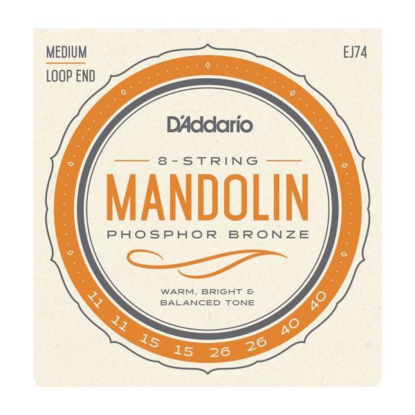 D'Addario Mandolin Medium Phosphor Bronze Strings EJ74 Accessories_Strings D'Addario