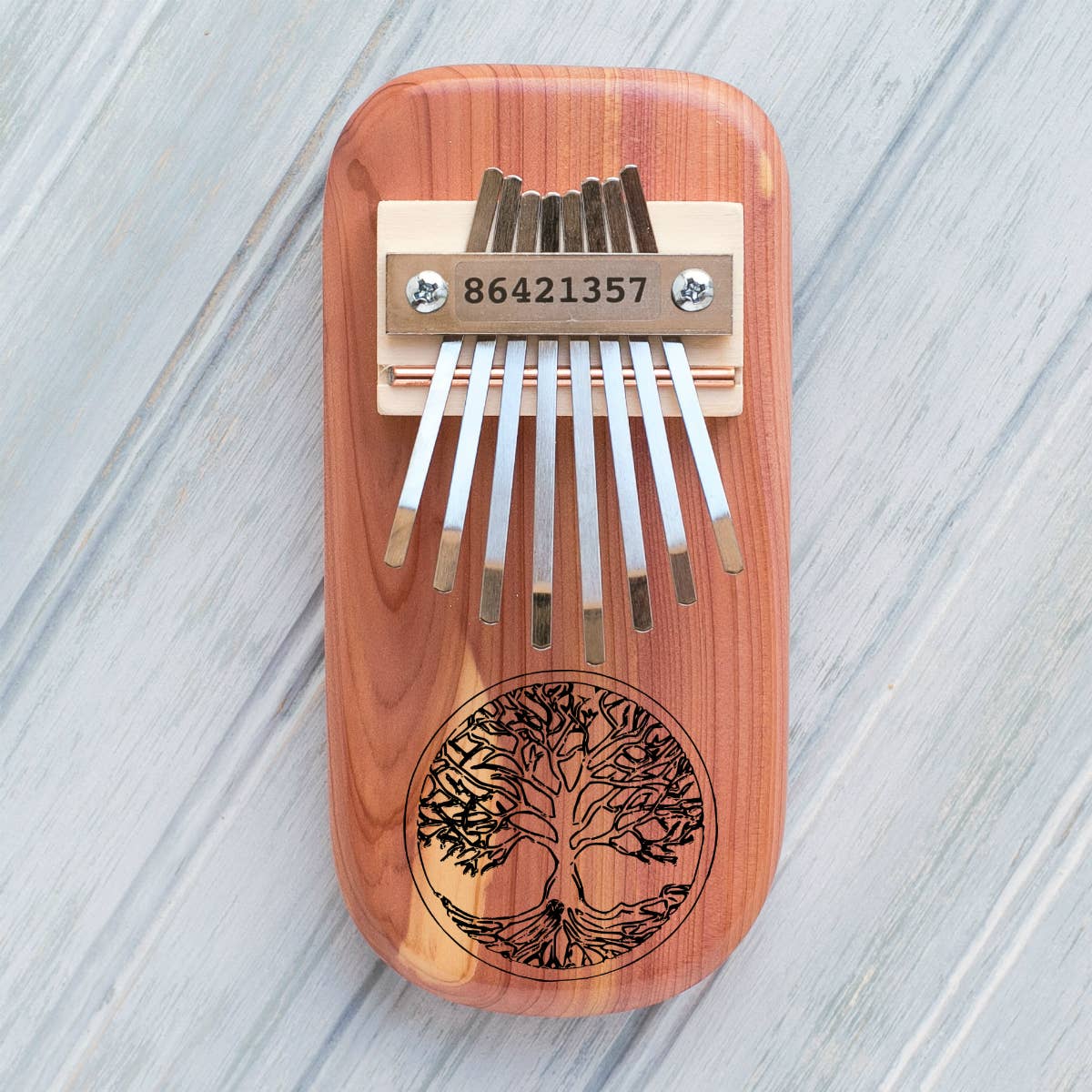 Tree of Life Engraved Thumb Piano Kalimbas & Sansulas Mountain Melodies
