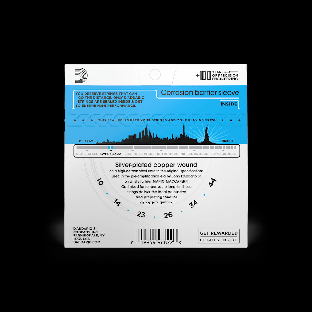 D'Addario Gypsy Jazz Guitar Light Silver Loop Strings EJ84L Accessories_Strings D'Addario