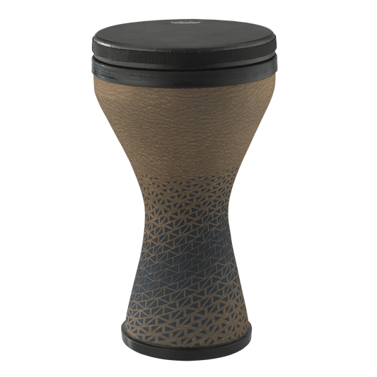 Remo Festival Doumbek, Pre-Tuned, 10" Diameter, 17.5" Height, Black Suede Fliptop Replaceable, Cafe Dumbeks Remo