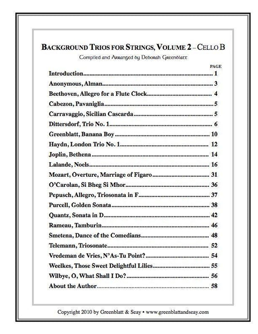 Background Trios for Strings Vol. 2 - Cello B Media Greenblatt & Seay