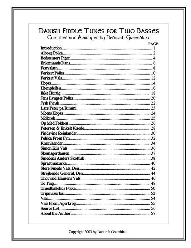 Danish Fiddle Tunes for Two Basses Media Greenblatt & Seay