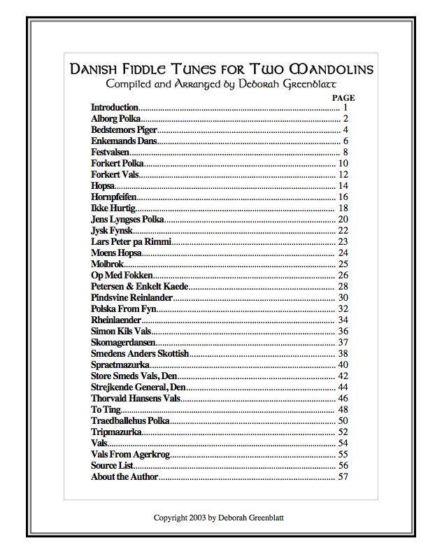 Danish Fiddle Tunes for Two Mandolins Media Greenblatt & Seay