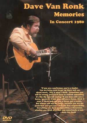 Dave Van Ronk Memories in Concert 1980 DVD Media Mel Bay