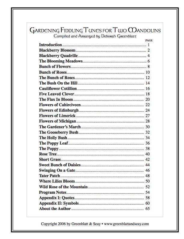 Gardening Fiddling Tunes for Two Mandolins Media Greenblatt & Seay