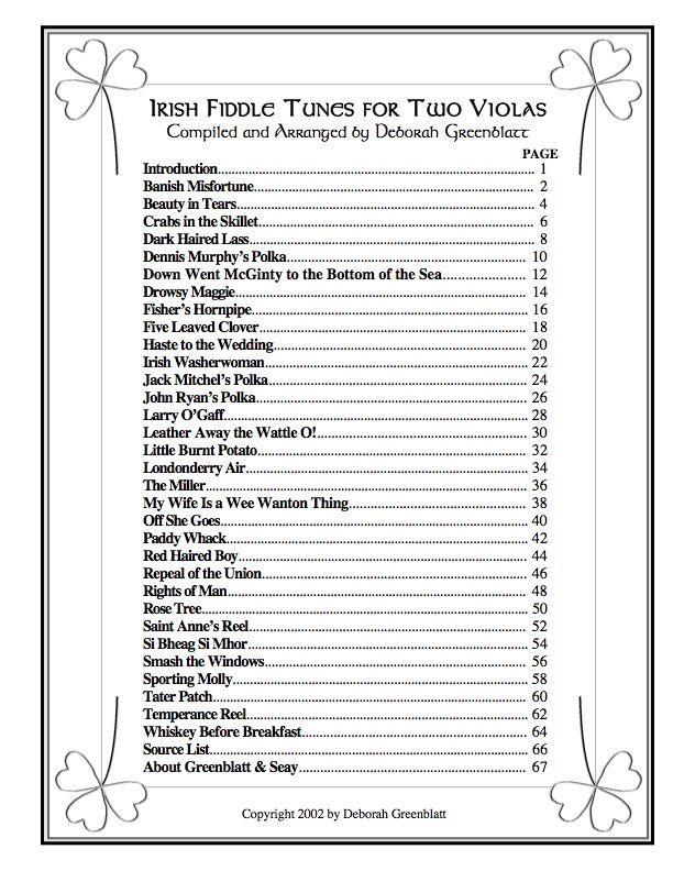 Irish Fiddle Tunes for Two Violas Media Greenblatt & Seay
