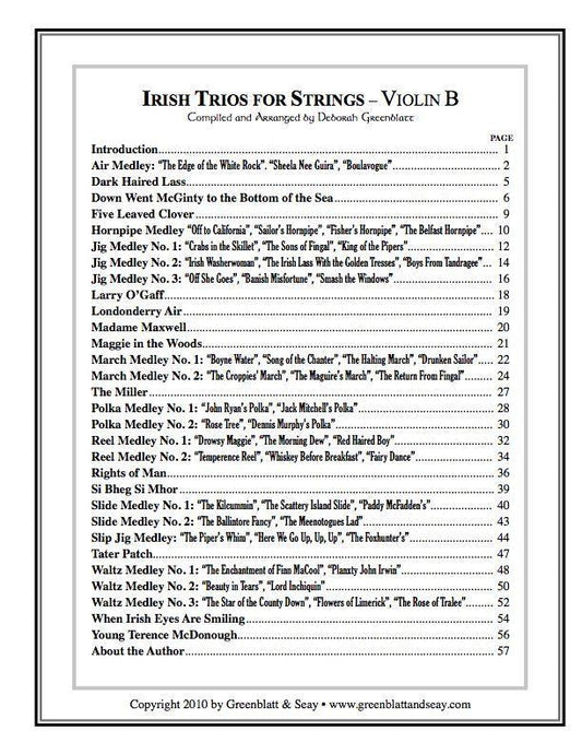 Irish Trios for Strings Violin B Media Greenblatt & Seay
