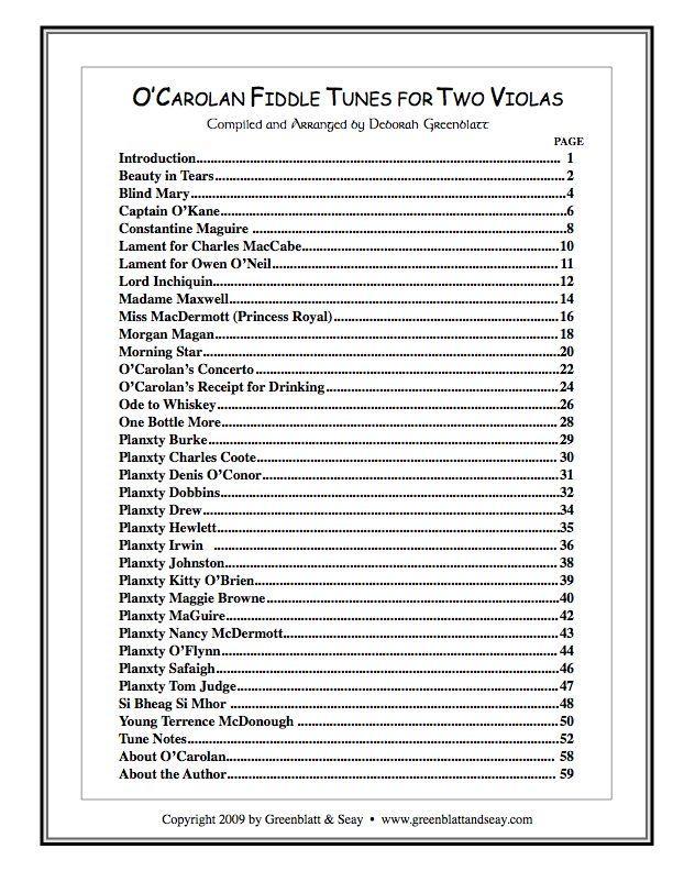 O'Carolan Fiddle Tunes for Two Violas Media Greenblatt & Seay