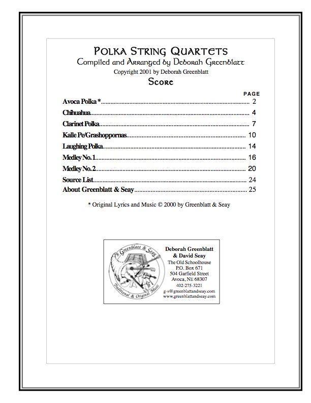 Polka String Quartets - Score Media Greenblatt & Seay