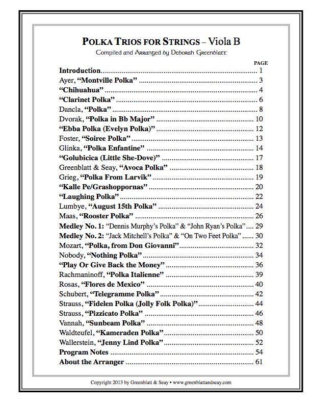 Polka Trios for Strings - Viola B Media Greenblatt & Seay