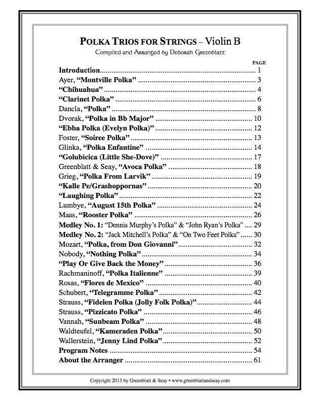 Polka Trios for Strings - Violin B Media Greenblatt & Seay