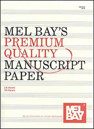 Premium Quality Manuscript Paper Ten-Stave Quire (24) Media Mel Bay
